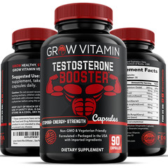 Grow Factor Test X60 Boost, Testosterone Booster for Men, Testosteron Pills