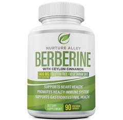 Nurture Alley Premium Berberine HCL 1400mg Plus Organic Ceylon Cinnamon 90 Caps
