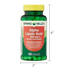 Spring Valley Alpha Lipoic Acid 200 mg Capsules, 100 Count