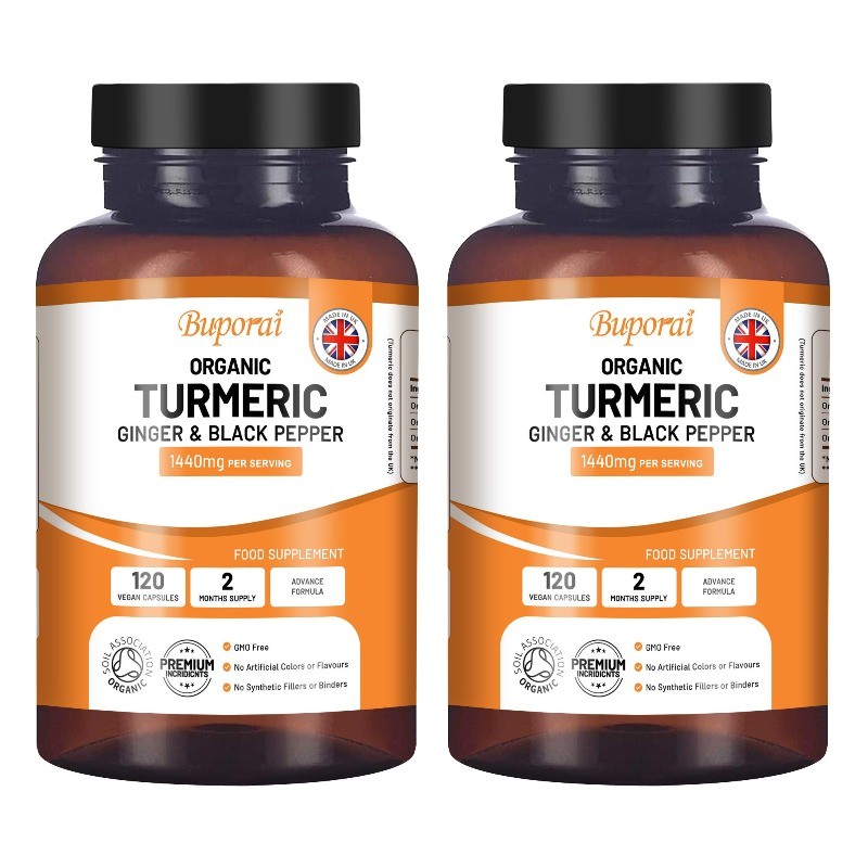 Organic Turmeric 240pcs,Support Brain and Heart Health, Increase Cellular Energy