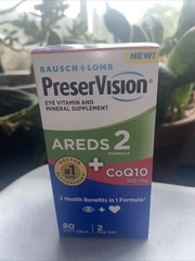 Bausch + Lomb PreserVision Areds 2 + CoQ10, 100mg – 80 Softgels Exp 12-2025