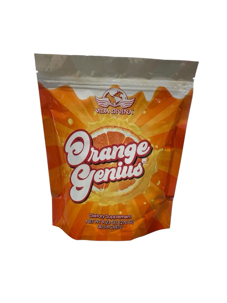 Orange Genius Energy Drink, 30 Sachets.