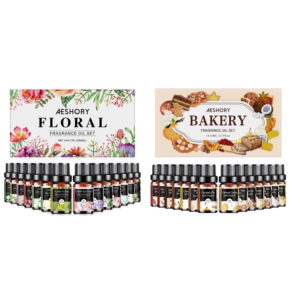 Essential Oils Set -28x5ml Bakery & Floral Fragrance Oils Set for Candle Maki…