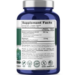NusaPure Mullein Leaf Capsules 5000mg Per Veggie Caps | 150 Count | Non-GMO