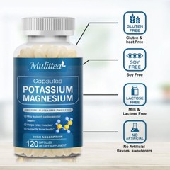 Potassium Magnesium Capsules W/ Natural Potassium Exercise Recovery,Energy Boost