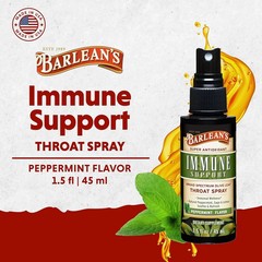 Immune Support Olive Leaf Throat Spray, Peppermint Flavor, 1.5 fl oz