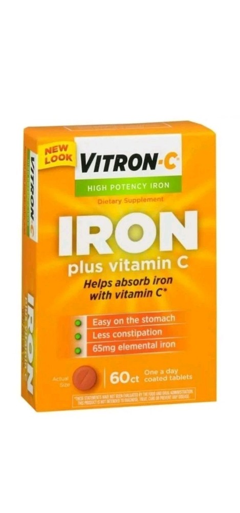 Iron Supplement, Immunity Support Iron Supplements with Vitamin C, Exp 09/2026