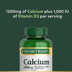 Nature’s Bounty Calcium 1200 mg with 1000 IU 120 Count (Pack of 1), Green