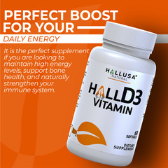 VITAMIN D3 – Immune Support & Bone Health – Sun Supplement – 60 Cap