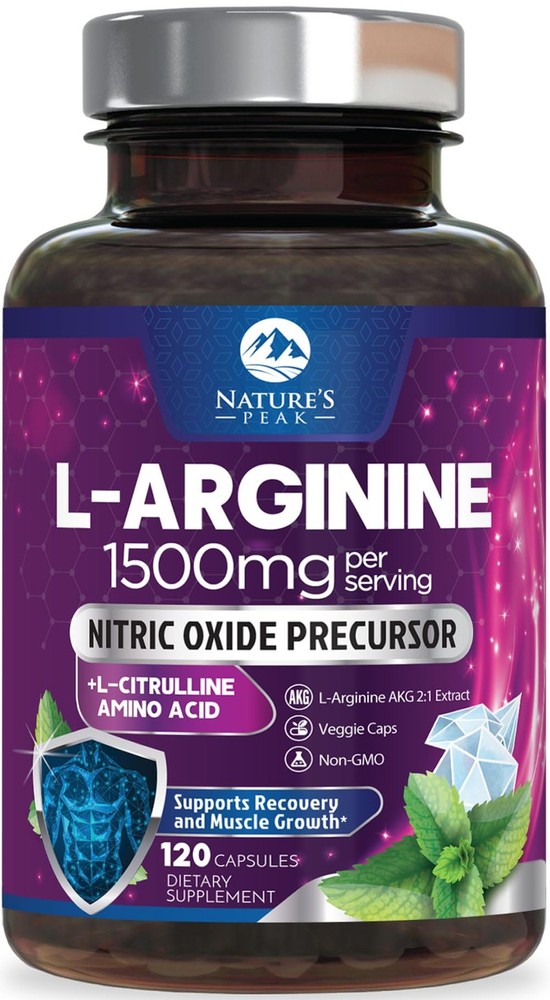 L-Arginine Complex – Extra Strength Nitric Oxide 120 Count (Pack of 1)
