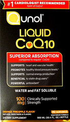 Qunol Liquid CoQ10 100 mg 30.4 oz(900ml) Sugar-Free Orange Pineapple EXP 07/2026