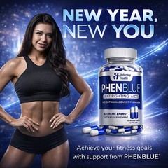 PHEN-BLUE Fat Fighting Diet Pills + Extreme Energy 120 Capsules