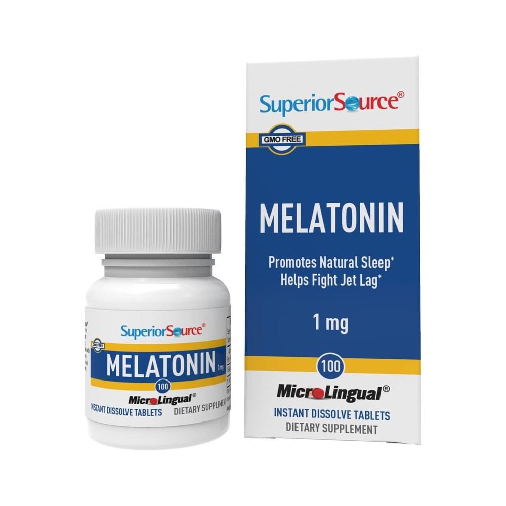 Superior Source Melatonin 1 mg – Healthy Sleep 100 Count (Pack of 1), White
