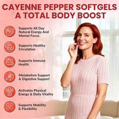 Cayenne Pepper Softgels with D3, K2 & Beetroot Support Circulation & Healthy
