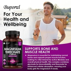 Magnesium Threonate Complex 120pcs,Help Maintain Muscle Function and Bone Health