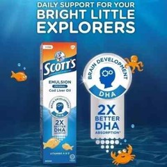 1 Bottles X 400ml SCOTT Emulsion Cod Liver Oil EXTRA Original Flavor