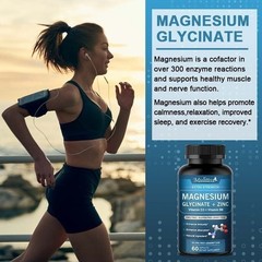 Magnesium Glycinate 500mg For Improved Sleep Stress Anxiety Relief 60 Capsules