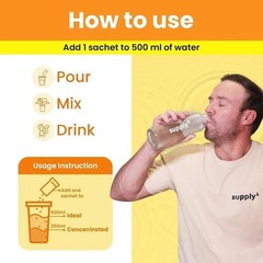 Supply6 Salts | Electrolyte Mix | Zero Added Sugar, (18 Servings, Mango) I654