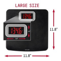 Digital Scales 400 LB Capacity Carbon Fiber Anti-slip Mat 11.8 x 11.8 Inches …