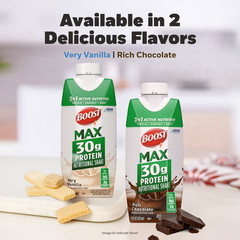 BOOST Max 30g High Protein Nutritional Drink Shakes, Very Vanilla, 11 fl oz, 4 P