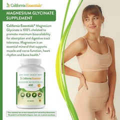 California Essentials Magnesium Glycinate 400 – 120 Tablets – Free Shipping