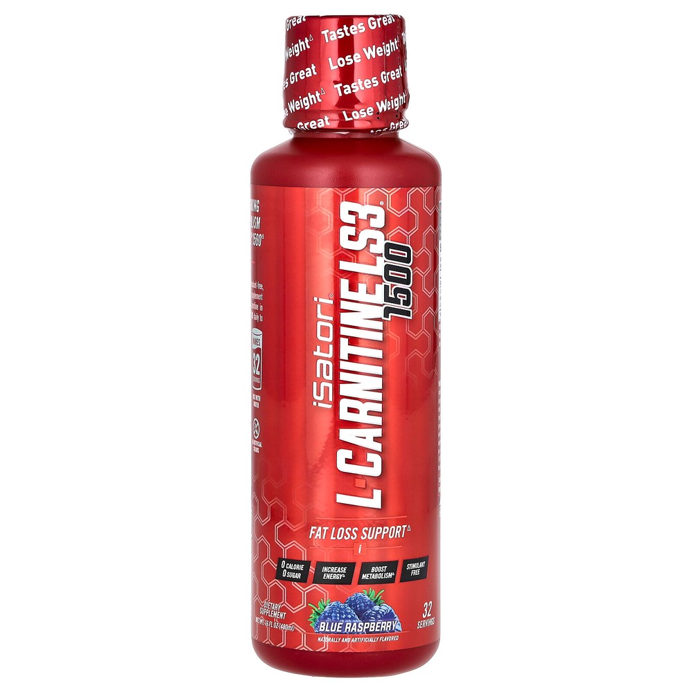 L-Carnitine LS3 1500, Blue Raspberry, 16 fl oz (480 ml)