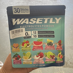 Wasetly Electrolyte Hydration Powder 30 Sticks Variety Sugar-Free