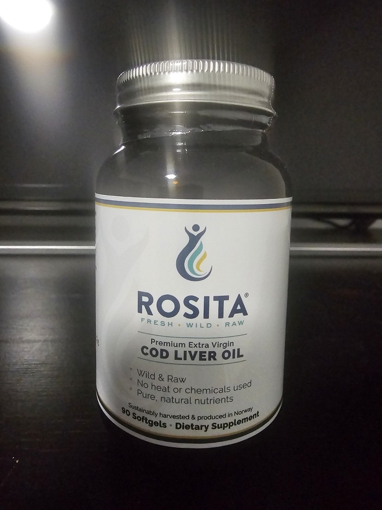 Rosita Premium Extra Virgin Cod Liver Oil 90 Softgels, Wild & Raw SEALED 12/27