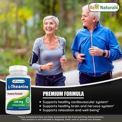 3 Pack Best Naturals L-Theanine 200 mg 120 Tablets