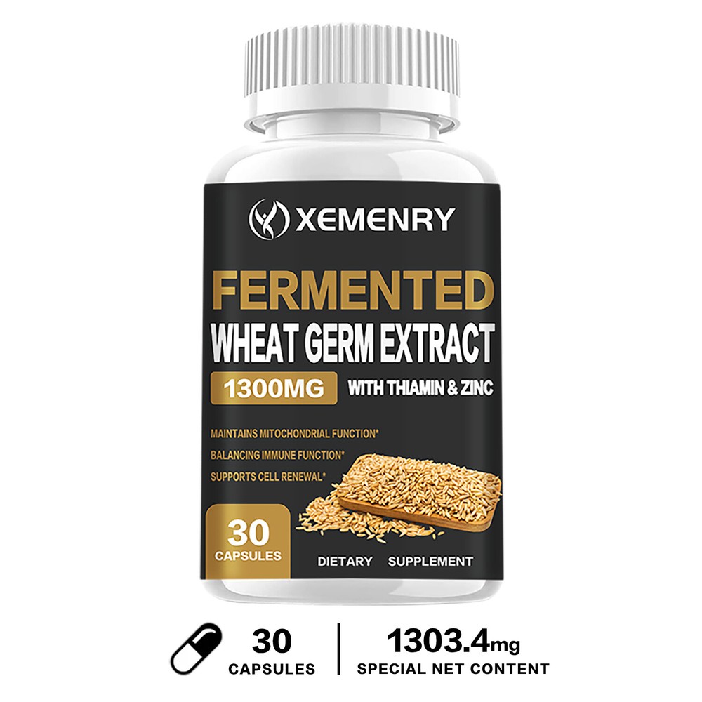 Fermented Wheat Germ Extract 1300mg – for Anti-Aging, Antioxidant, Cell Renewal