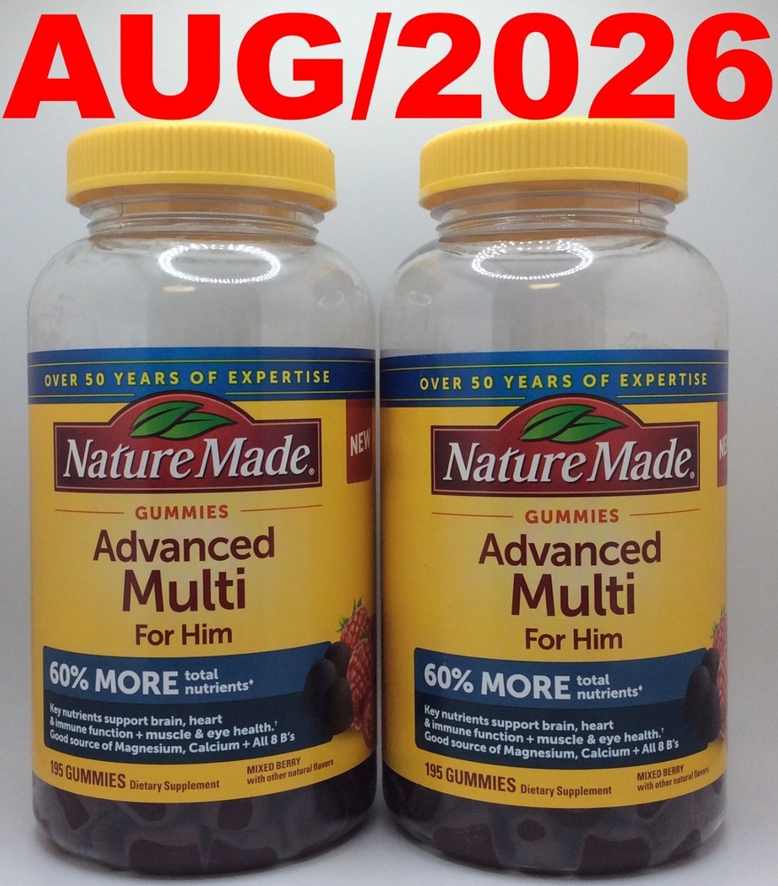 Nature Made Advanced Multi Gummies Supplement for Him, Mixed Berry, 390 Count