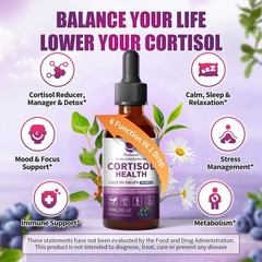 Cortisol Liquid Drops,Stress Relief, Balanced Cortisol Response, Relaxation,Mood