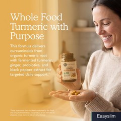 Extra Strength Turmeric Supplement Curcumin Ginger Probiotics 60 Count