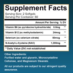 NAC N-Acetyl-Cysteine 1200mg Capsules Immune System Function Non-GMO – US