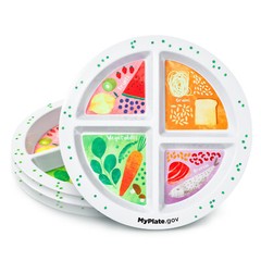 Portion Plate – With 4 Divided Sections – MyPlate – Adult & Child Sizes