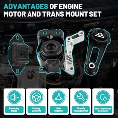 A7368 Engine Motor Mount & Transmission Mount Torque Strut Mount Set of 3 Fit