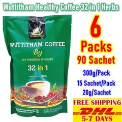 Coffee Healthy Wuttitham Instant Weight Control Herbs 32 Mixed Young Care 6 Pack