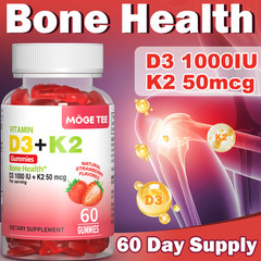 2Pack Vitamin D3 K2 Gummies – 60 Count – Support Bone Heart Immune Health Energy