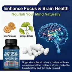 All-in-One Cortisol Capsules 30/60/120Pcs L-Theanine,Magnesium for Stress