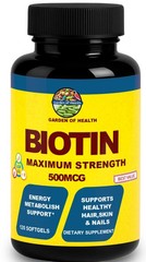 Biotin 500mcg Maxximum Strength Hair Skinn Nails Energy Metaboolism 120 Softgels