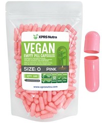 Size 0 Pink Empty Vegan Capsules Vegetarian Veggie Kosher Veg Caps Pills DIY