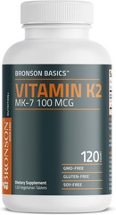 Vitamin K2 MK-7 100 MCG, K2 as MK7 Menaquinone, Bone Support Non-Gmo, 120 Tablet