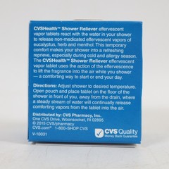 18 Tablets CVS Shower Vapor Tabs Tablets Effervescent Menthol Camphor Eucalyptus