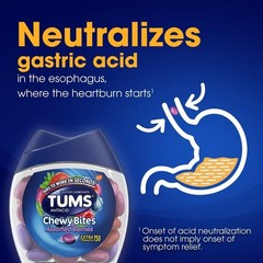 Tums Antacid Chewy Bites Assorted Berries 60 Chewables (Cover Broken-see Images)