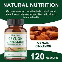 2500mg Ceylon Cinnamon,Chromium,Biotin 30~120Caps for Metabolic&Immune Support