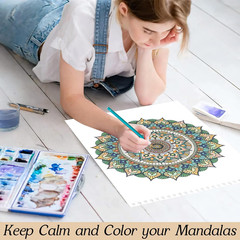 Mandala Coloring Books for Adult Women Spiral Bound Page Printed Single-Sided Gi