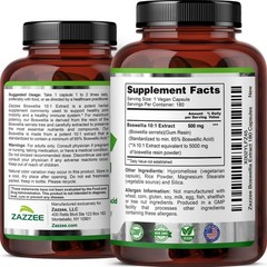 Extra Strength Boswellia 10:1 Extract, 5000 mg Strength, 180 Vegan Capsules