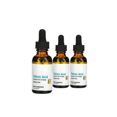 3 Pack Folinic Acid Supplement 3-Pack 1 Fl Oz (30ML) Alcohol-Free Health Adults