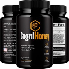 CogniHoney Brain Memory Focus Supplement Nootropic Capsules 1 Pack 60Ct