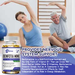 Benfotiamine 300mg 240 Veggie Caps (Non-GMO, Vegan) Fat Soluble Vitamin B1